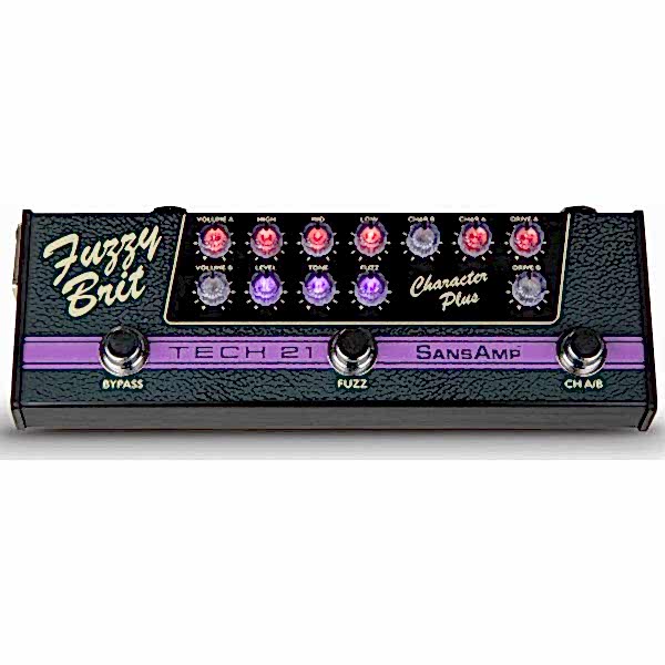 Tech 21 SansAmp Character Plus Fuzzy Brit Gitar Pedalı (CPSFB)